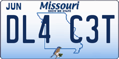MO license plate DL4C3T