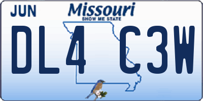 MO license plate DL4C3W