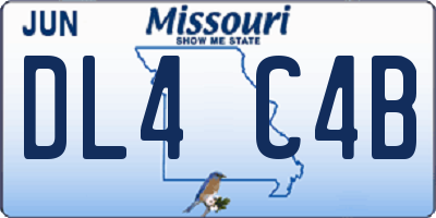 MO license plate DL4C4B