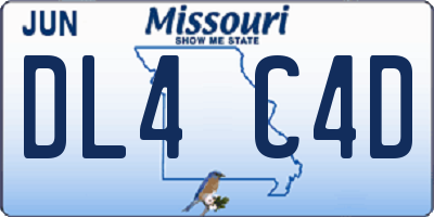 MO license plate DL4C4D