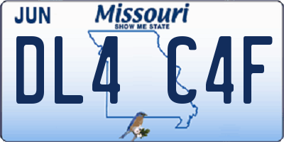 MO license plate DL4C4F