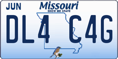 MO license plate DL4C4G