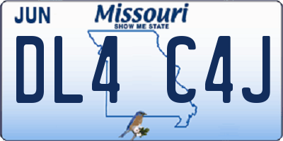 MO license plate DL4C4J