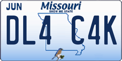 MO license plate DL4C4K