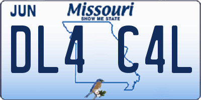 MO license plate DL4C4L
