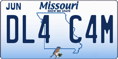 MO license plate DL4C4M