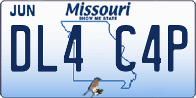 MO license plate DL4C4P