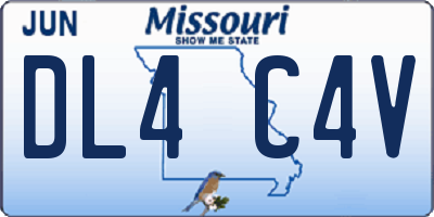 MO license plate DL4C4V