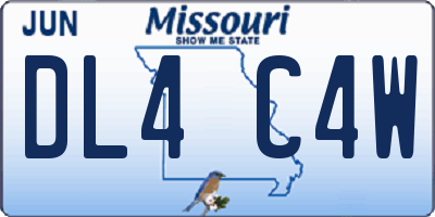 MO license plate DL4C4W