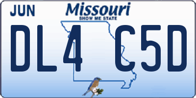 MO license plate DL4C5D