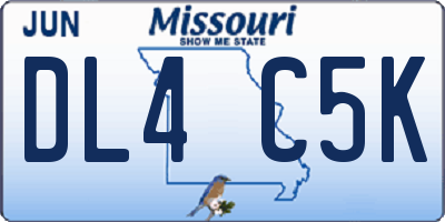 MO license plate DL4C5K