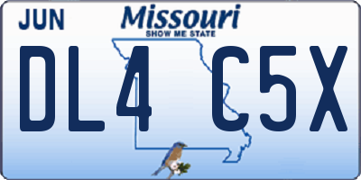 MO license plate DL4C5X