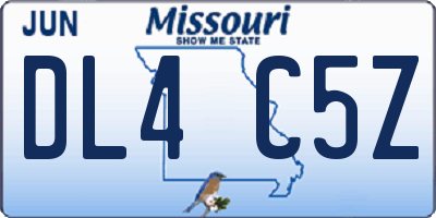MO license plate DL4C5Z