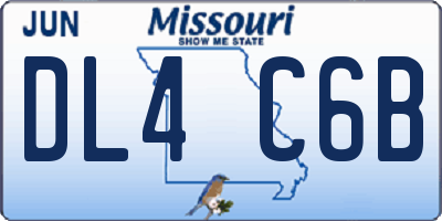 MO license plate DL4C6B