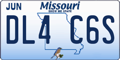 MO license plate DL4C6S