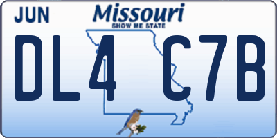 MO license plate DL4C7B
