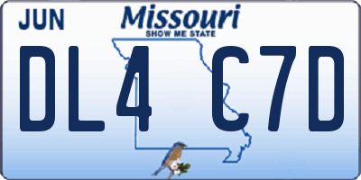 MO license plate DL4C7D