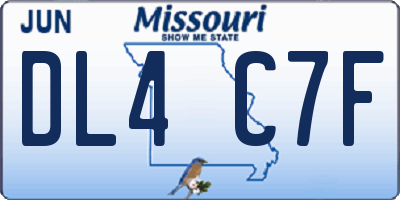 MO license plate DL4C7F