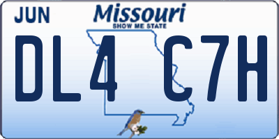 MO license plate DL4C7H
