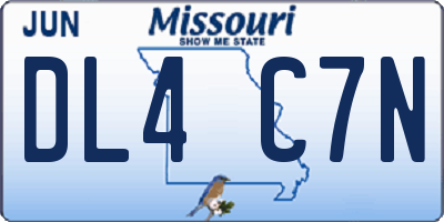 MO license plate DL4C7N