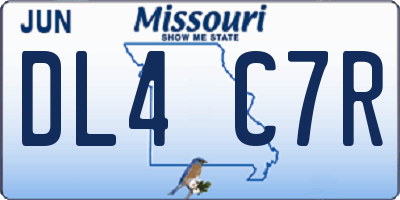 MO license plate DL4C7R