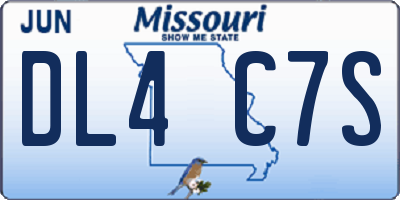 MO license plate DL4C7S
