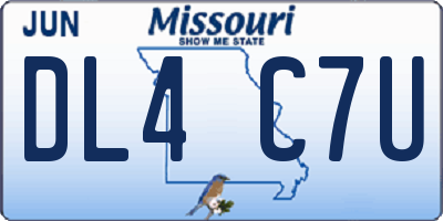 MO license plate DL4C7U