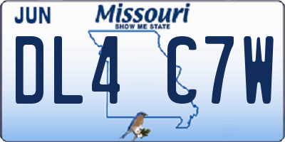 MO license plate DL4C7W