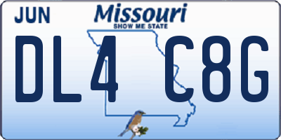 MO license plate DL4C8G