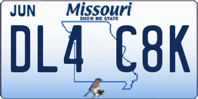MO license plate DL4C8K