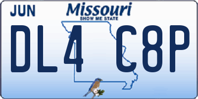 MO license plate DL4C8P