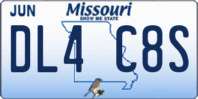 MO license plate DL4C8S