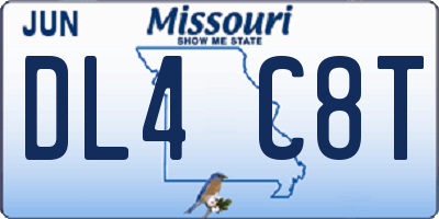MO license plate DL4C8T