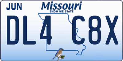 MO license plate DL4C8X