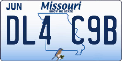 MO license plate DL4C9B