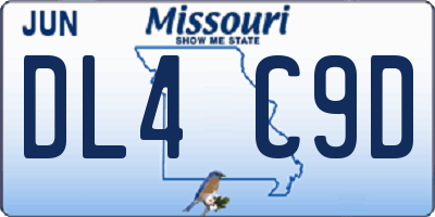 MO license plate DL4C9D