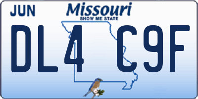 MO license plate DL4C9F