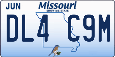 MO license plate DL4C9M