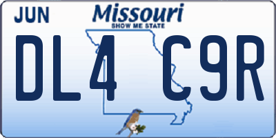 MO license plate DL4C9R
