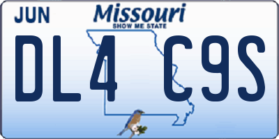 MO license plate DL4C9S