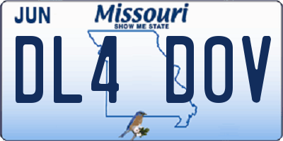 MO license plate DL4D0V