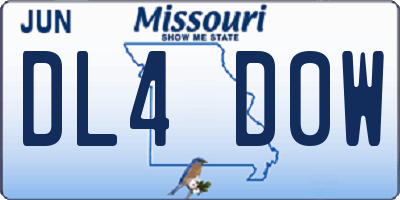 MO license plate DL4D0W