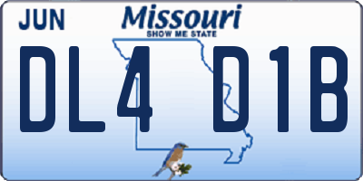 MO license plate DL4D1B