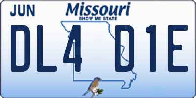 MO license plate DL4D1E