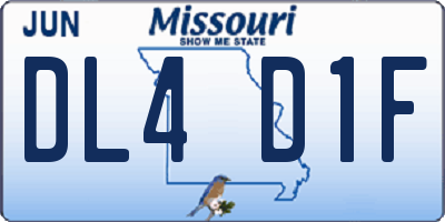 MO license plate DL4D1F
