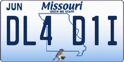 MO license plate DL4D1I