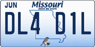 MO license plate DL4D1L