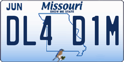 MO license plate DL4D1M