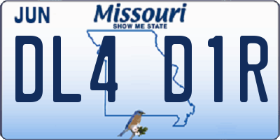 MO license plate DL4D1R