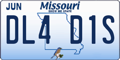 MO license plate DL4D1S